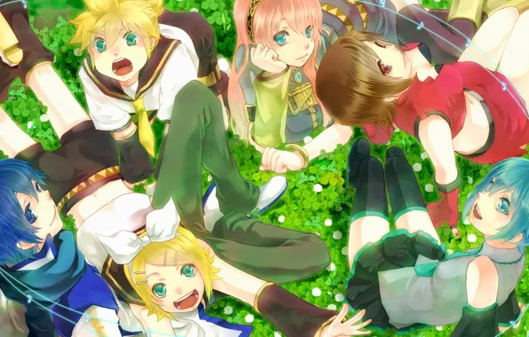 Music, girls, anime, art, guys, friends, Vocaloid, Vocaloid