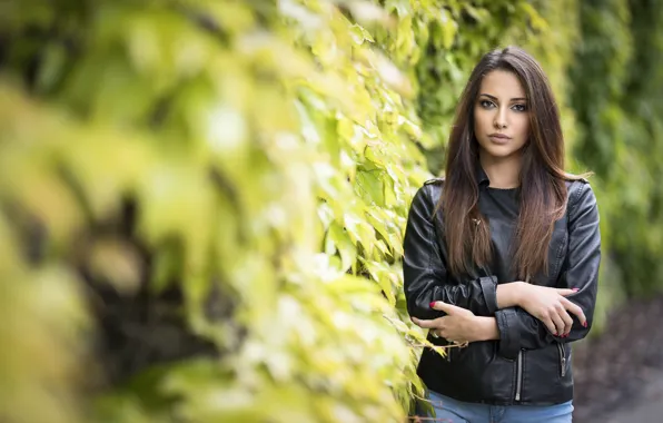 Picture look, model, jacket, beauty, Carlotta