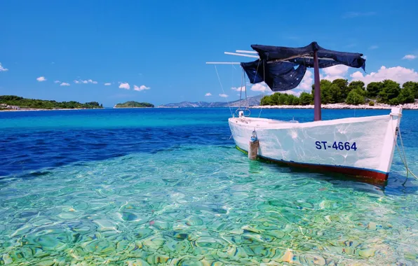 Sea, Islands, boat, Croatia, Adriatica, Gvar