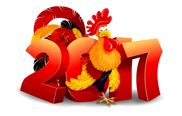 Picture new year, figure, cock, 2017