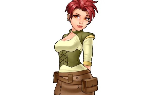 Chest, girl, face, hair, red, dwarf, twylla