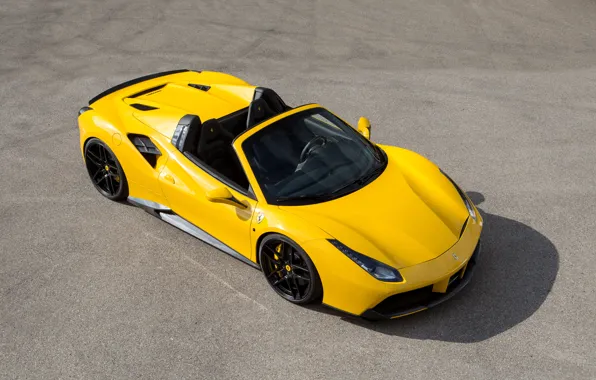 Yellow, tuning, the hood, Ferrari, car, the front, Spider, Rosso