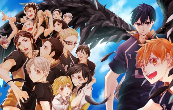 Sport, art, guys, Haikyuu
