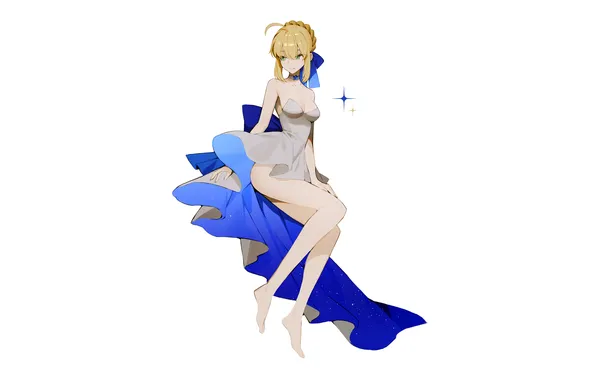 Girl, sexy, Fate Stay Night, cleavage, green eyes, dress, boobs, anime