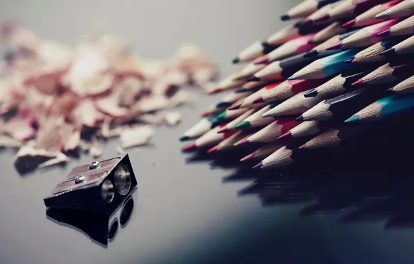 Picture surface, table, background, Wallpaper, pencils, different, wallpapers, sharpener