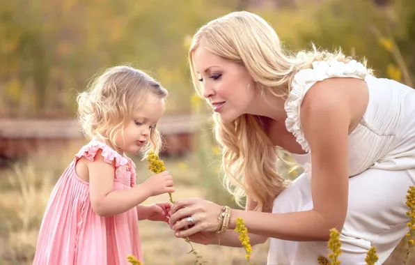 Picture love, flowers, family, girl, mom