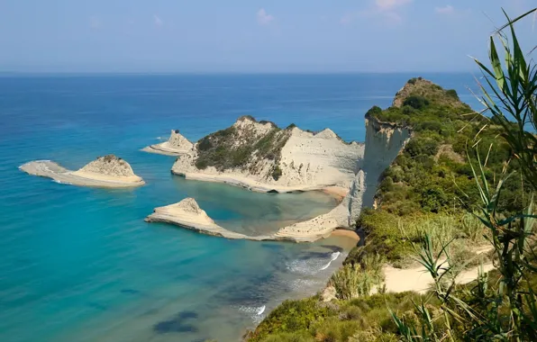 Picture sea, shore, rock, beach, Corfu, Corfu