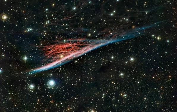 Stars, nebula, gas, the constellation Vela, Pencil, Pencil Nebula, NGC 2736