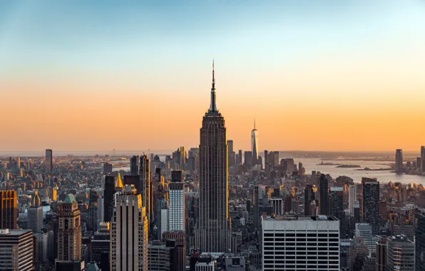 Wallpaper skyscraper, New York, Horizon, USA, USA, New York, Skyline ...