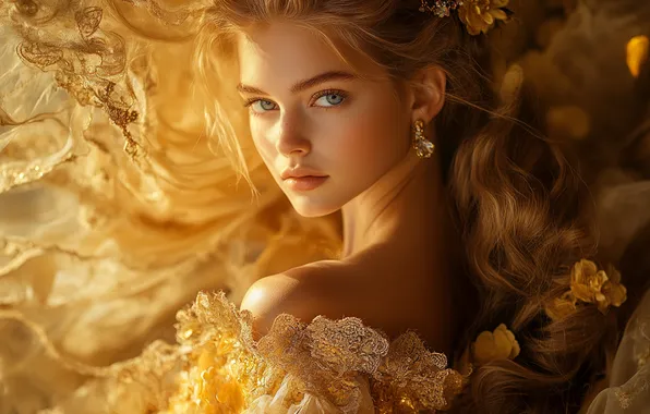 Look, girl, light, portrait, dress, fairy, fantasy, blonde