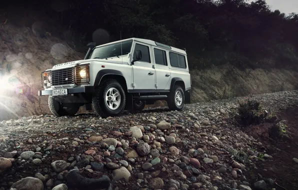 Light, Land Rover, Front, 4x4, Defender, SUV, Jeep, Wheels