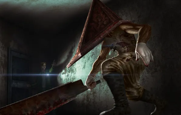 Picture fiction, the game, art, Silent Hill, Pyramid head, The boogeyman, Oleg Nikolaev, Pyramid head