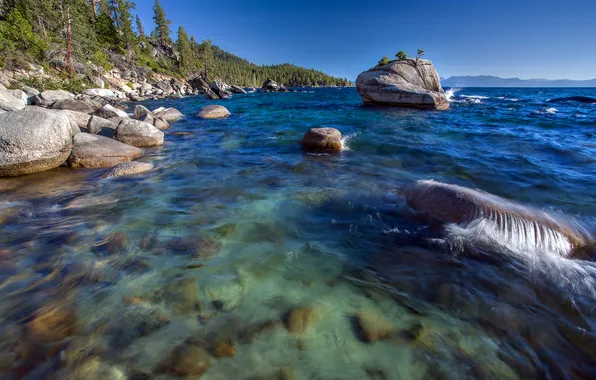 Picture stones, Lake Tahoe, lake Tahoe
