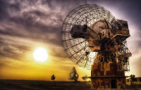 Landscape, sunset, Observatory, Kuwait