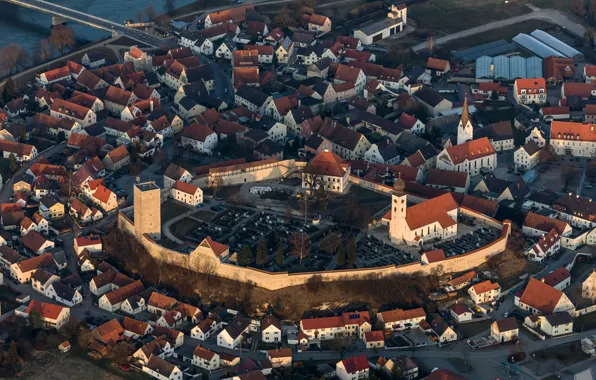 Picture tower, home, Germany, Bayern, fortress, Foburg an der Donau