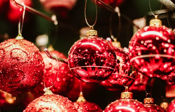 Balls, decoration, holiday, new year, Christmas, on the tree