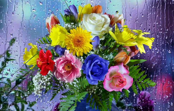 Picture rain, gift, Bouquet
