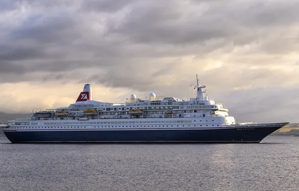 Sea, the sky, shore, ship, day, liner