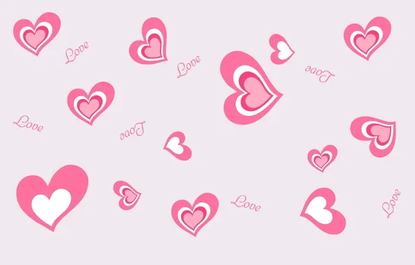 Love, the inscription, mood, heart, hearts, love, pink