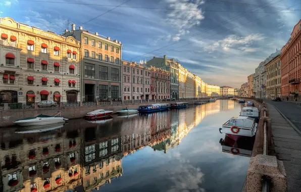 Summer, river, Sink, Saint Petersburg