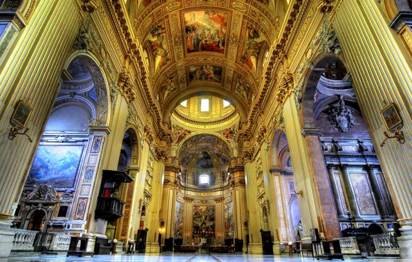 Cathedral, arch, mural, religion, painting