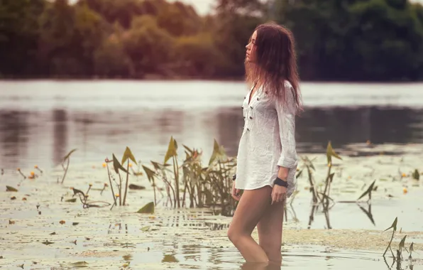 Girl, in the water, Summer, Kseniya Kokoreva