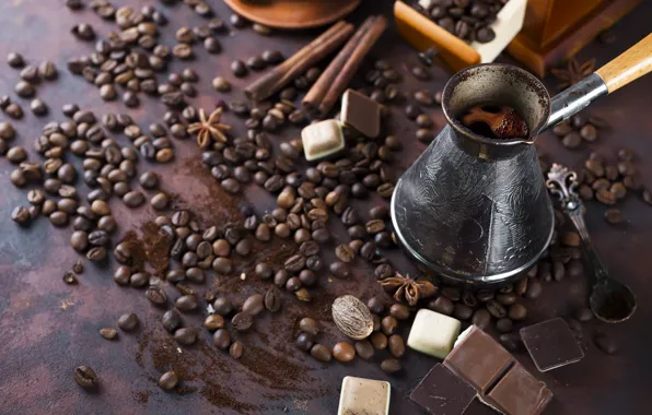 Coffee, chocolate, grain, Turk