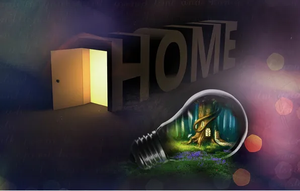 Picture light bulb, house, creative, ideas