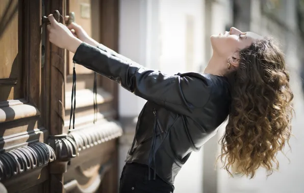 Girl, model, hair, the door, Clear