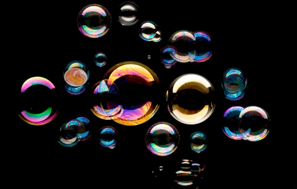 Picture background, black, bubbles
