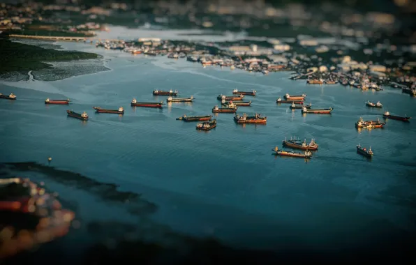 Court, The ship, Landscape, River, RAID, Self-propelled, Self-propelled gun, Barges