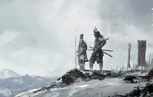 Winter, snow, Asia, Japan, warriors, samurai, warlords, David Benzal