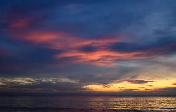 Sea, sunset, Thailand, sky, sunset, thailand