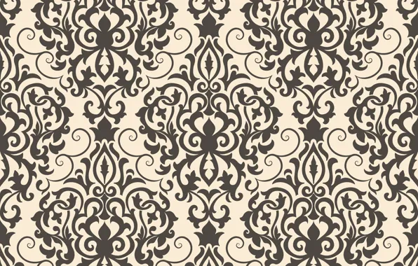 Black, ornament, style, vintage, ornament, seamless, victorian