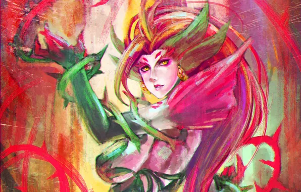 Picture girl, lol, League of Legends, Rise of the Thorns, Zyra