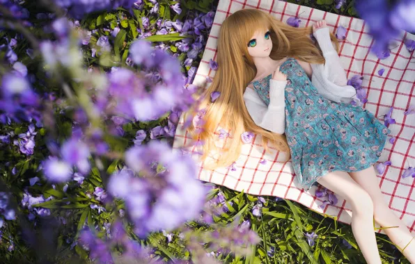 Flowers, hair, doll, dress