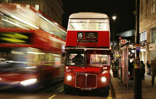 Picture road, city, the city, lights, people, England, London, blur