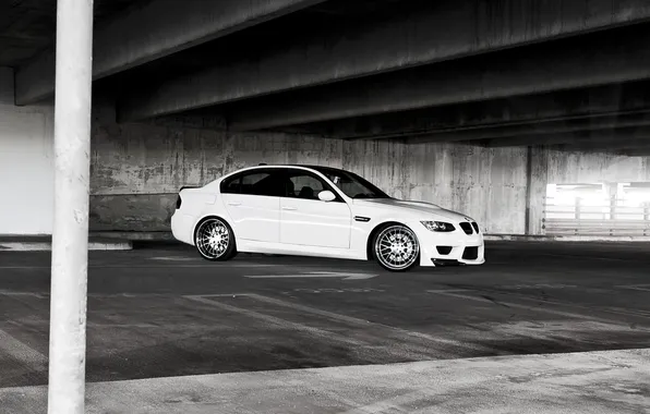 Picture white, BMW, BMW, Parking, white, E90