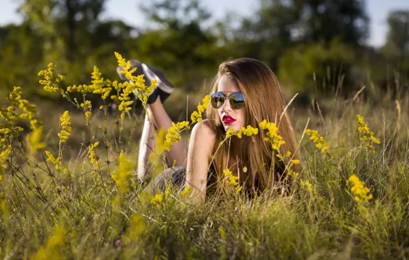 Picture summer, girl, Strawberry