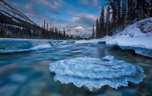 Picture ice, river, Canada, Yukon