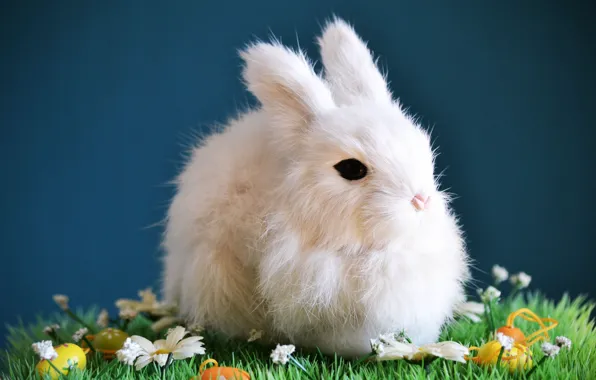 White, grass, flowers, holiday, toy, toys, eggs, spring