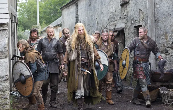 Axe, armor, weapon, man, knife, shield, warrior, Viking