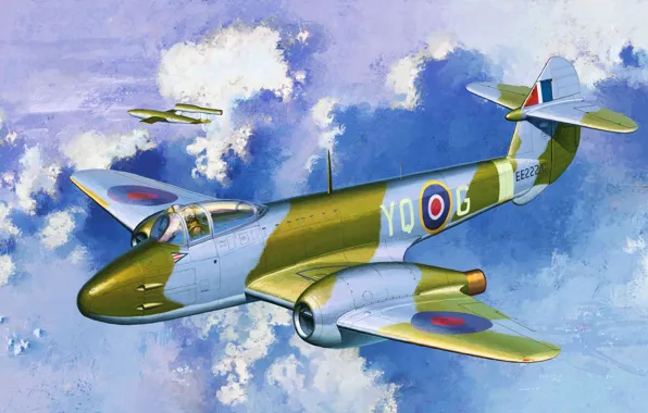 Royal air force, Gloster Meteor, Gloster Aircraft Company, the first British jet fighter, F.1, F.Mk …