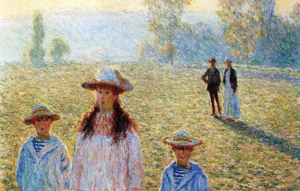People, picture, Claude Monet, genre, Landscape at Giverny