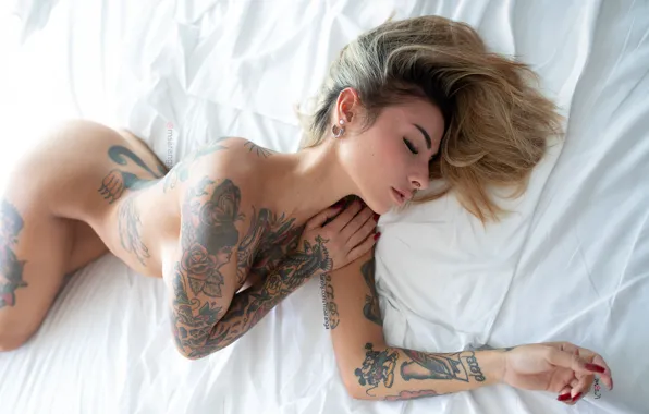 Ass, ass, chest, back, figure, tattoo, blonde, tattoo