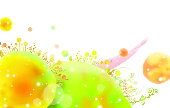 Picture circles, plant, quirkiness