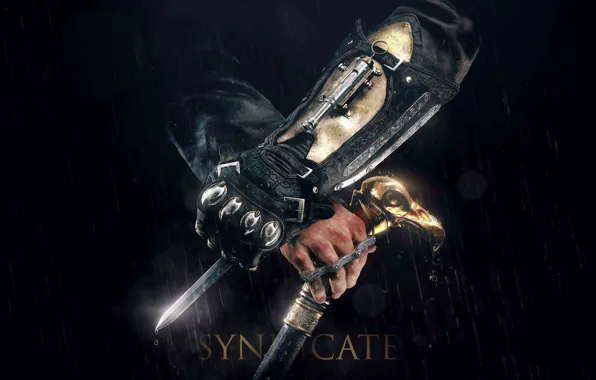 Picture drops, rain, England, hero, gloves, Assassin's Creed, Assassin's Creed: Syndicate, Jacob Frye