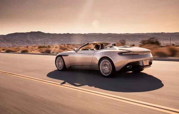 Aston Martin, speed, rear view, 2018, Volante, DB11