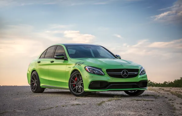 Picture Mercedes, Green, AMG, C63