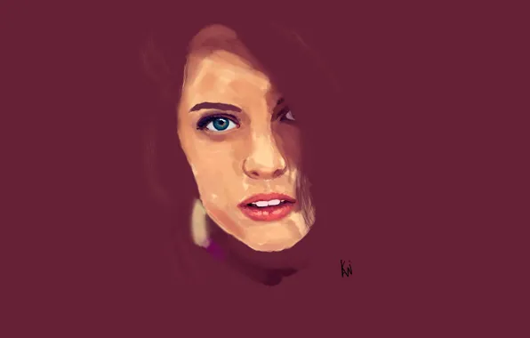 Eyes, girl, face, portrait, minimalism, purple, minimalism, author